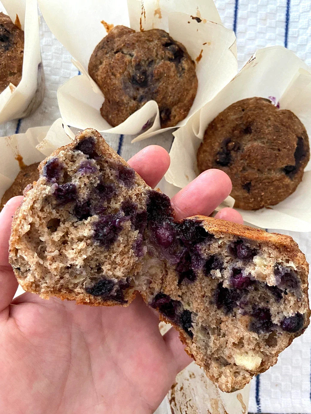 Muffins • Blueberry and banana